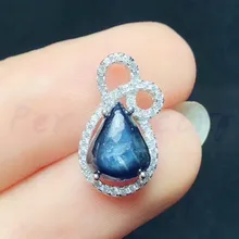 Натуральный сапфир ожерелье кулон 925 серебро для мужчины или женщины Fine jewelry 1.9ct драгоценных камней# BL1892803