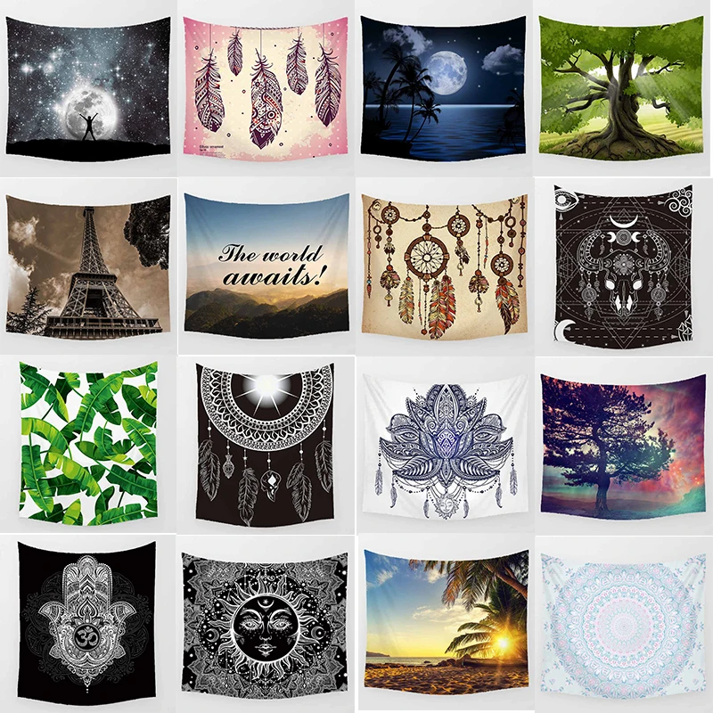 

Hot sale custom large different styles wall hanging tapestry home decoration wall tapestry size L 200*150cm M 150*130cm