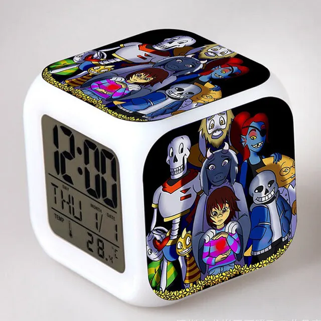 Buy Anime Game Undertale Sans 7 Color Change Digital Alarm Clock LED Clocks