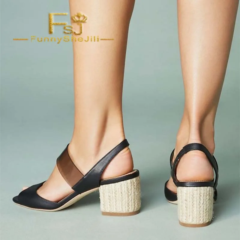 black open toe sling back heels