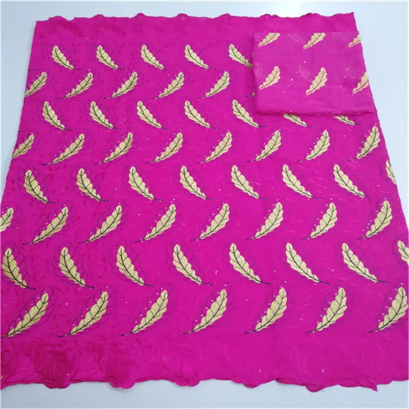 

5+2yard Swiss lace fabric 2019 latest heavy beaded embroidery African cotton fabrics Swiss voile lace popular Dubai style 8L425
