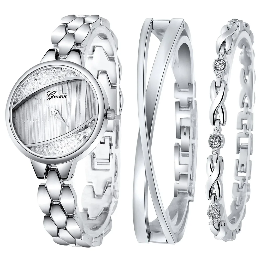 Часы для женщин модные роскошные нержавеющая сталь браслет ремешок кварцевые часы с круглым циферблатом Relogio женский браслет reloj - Цвет: C