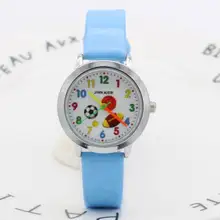 Новая мода для мальчиков и девочек Симпатичный футбол циферблат спортивные часы Простой дизайн дети часы