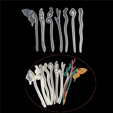 Прозрачная шпилька силиконовые специальные формы для смолы настоящий цветок DIY украшения для волос изготовление эпоксидной смолы формы