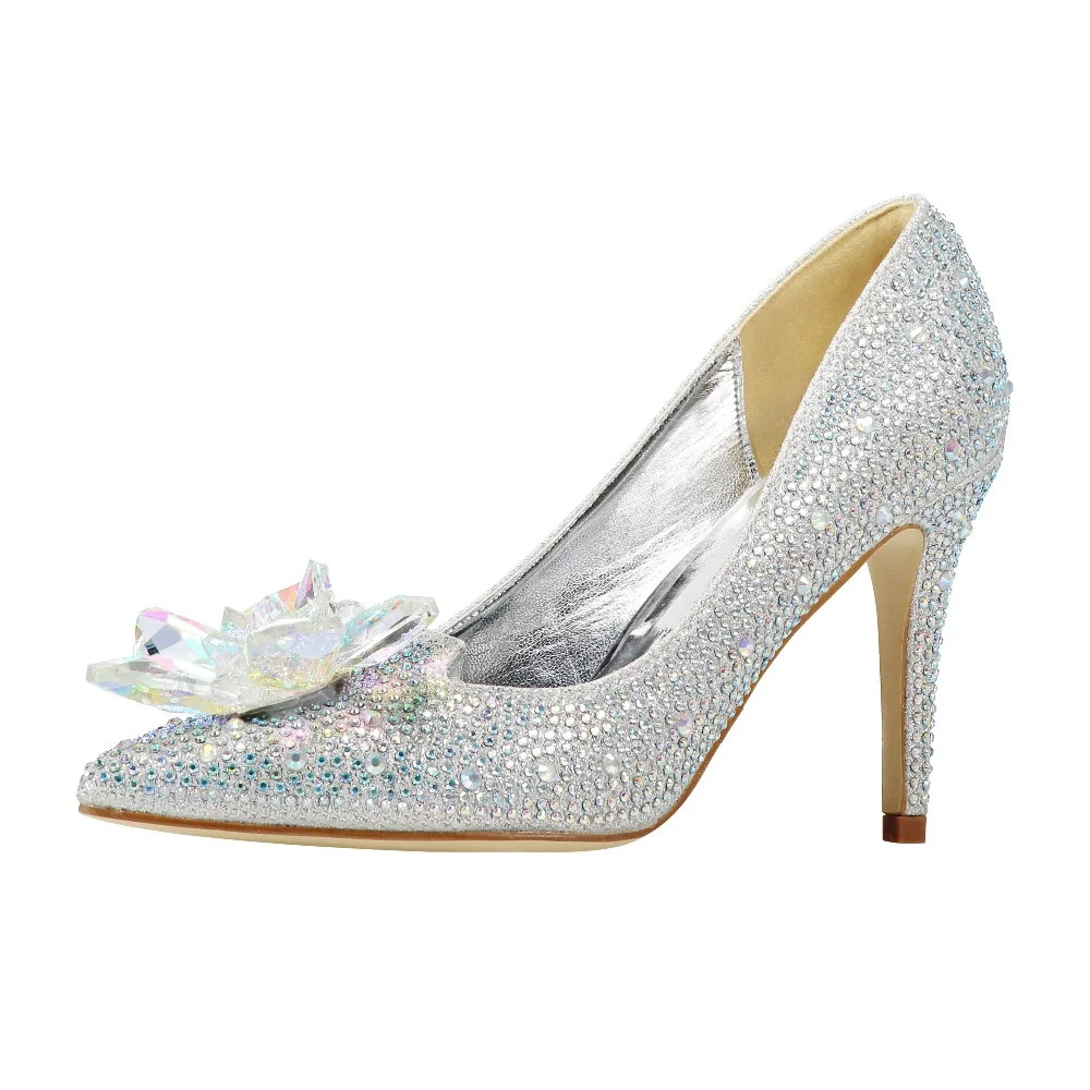

Party Shoes Pointed Toe Sexy Silver Women Pumps Fashion Stilettos Glitter Women High Heels
