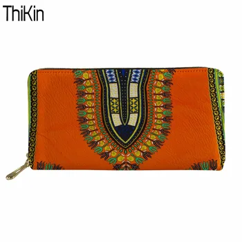 

Thikin Long Wallets Women Card Holders Clutch Purse African Traditional Tribal Ethnic Ladies Wallet for Female Coin Pocket bags