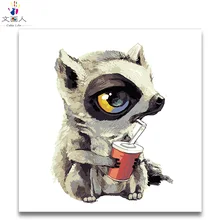 Diy цифровой краски Раскраска по номерам белка питьевой Кокс милые животные картина маслом по номерам для hoom Детская комната Декор