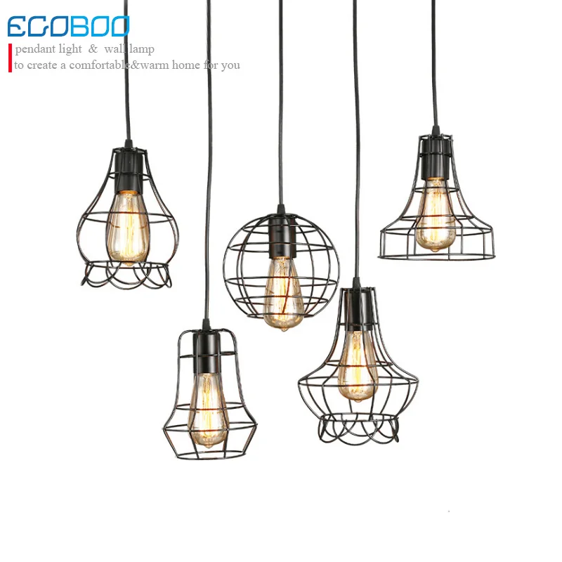 NEW Loft Iron Pendant Light Vintage Industrial Lighting Bar Cafe Bedroom Restaurant Nordic Country Style Iron Hanging Light