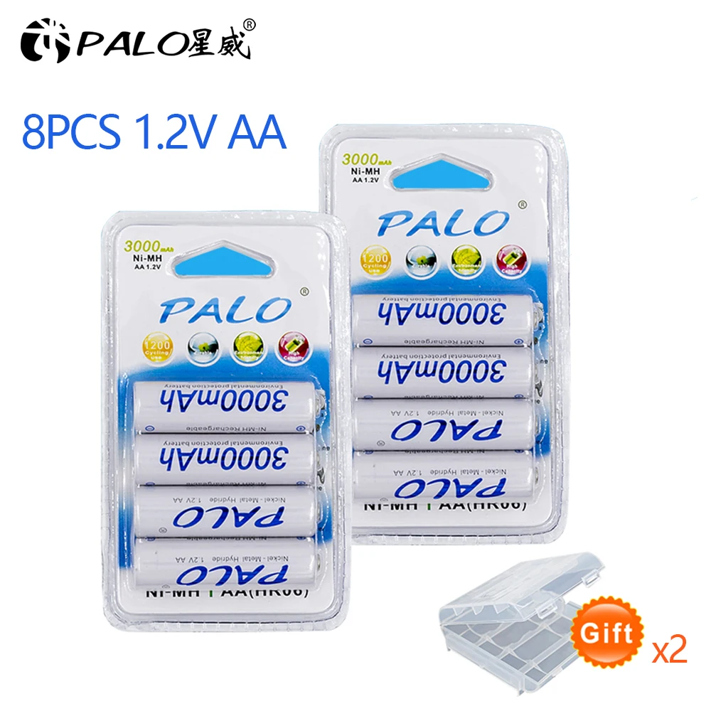8 шт. аккумуляторные батарейки 3000 мАч 1 2 в|aa rechargeable battery|rechargeable batterybattery a |