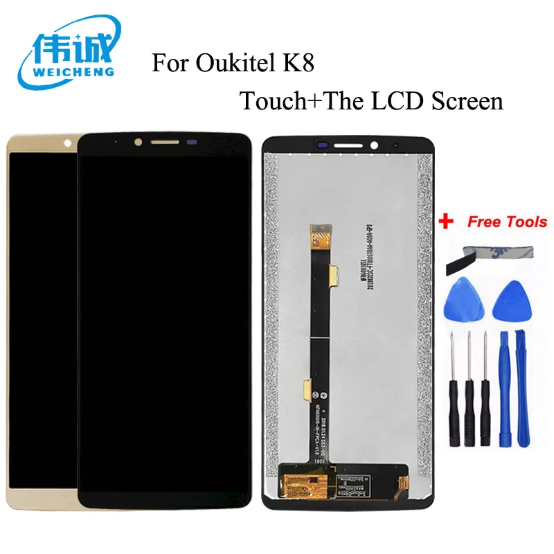 

WEICHENG Top Quality Replacement For 6 Inch Oukitel K8 LCD Display and Touch Screen Digitizer Assembly +Free Tools