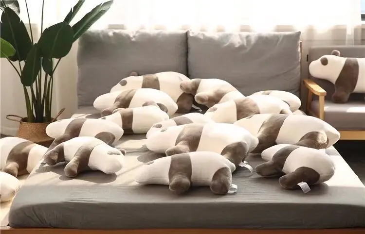Adorable Panda Plush Toys Pillow Stuffed Animals Panda Bed Sofa Cushion Appeasing Toy