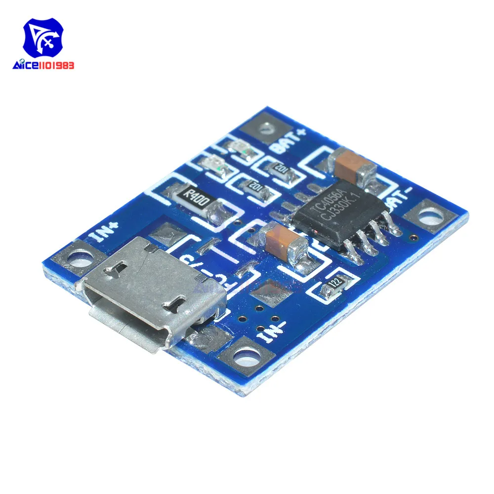 Micro no Protection 5V 1A TC4056A 18650 литий-ионный Батарея Зарядное устройство Модуль Тип-C/Micro USB Mini USB адаптер защита от перезарядки, модуль защиты от разряда - Цвет: Micro no Protection