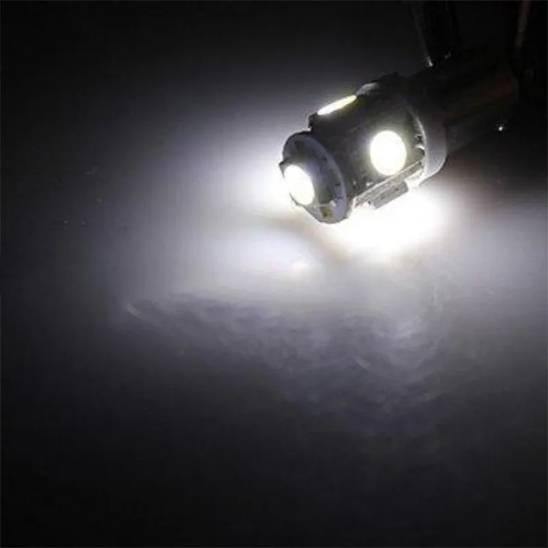 Leites 100pcs Top Quality Super BrightsLight 194 168 w5w t10 Led 5050 5SMD Instrument Lamp Automotive LED License Plate Lights.10