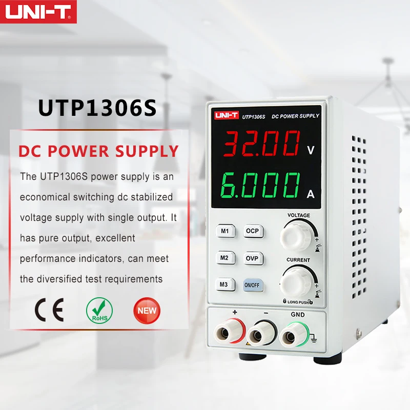UNI T UTP1306S single channel linear DC power supplies with low ripple