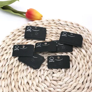

Custom Printed Earring Cards Black Display Plastic With Logo Earrings Display Jewelry Packaging&Display 200Pcs/Lot