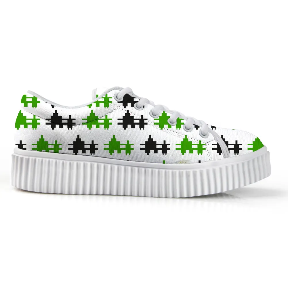 

2019 New Arrivel Summer Women Flats Shoes Ladies Woman's Casual Lace Up Tenis Female 3D Cute Teeth Print Flat Platform Shoes