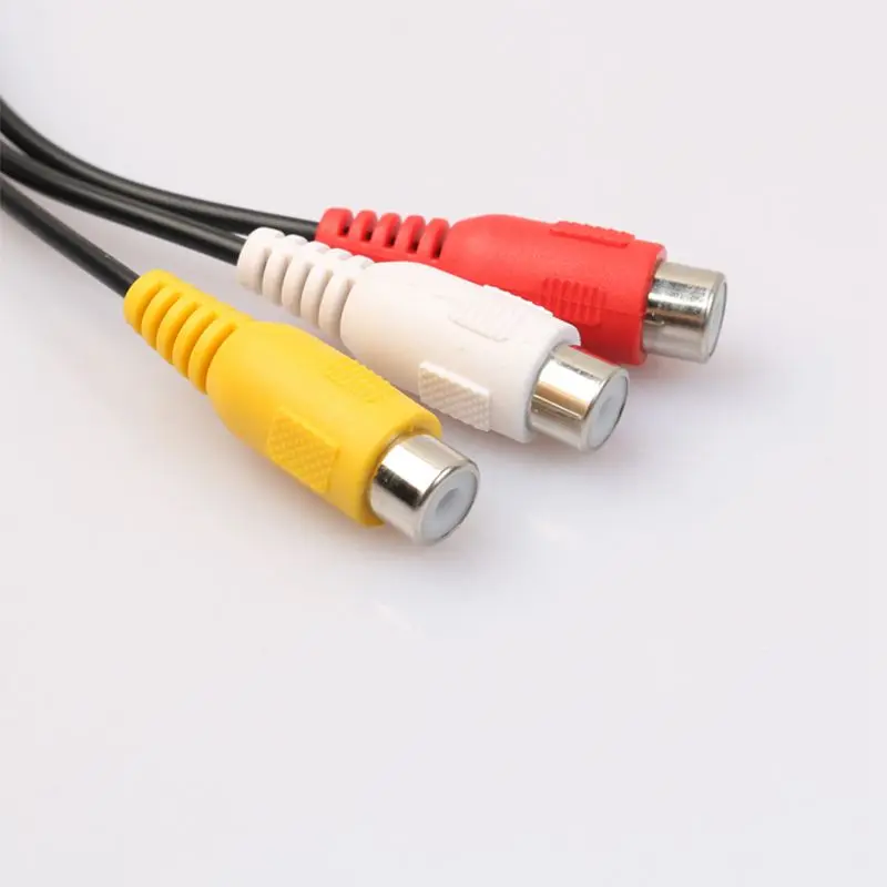 2.5mm Mini AV Male to 3RCA Female M/F Audio Video Cable Stereo Jack Adapter Cord                                              #8