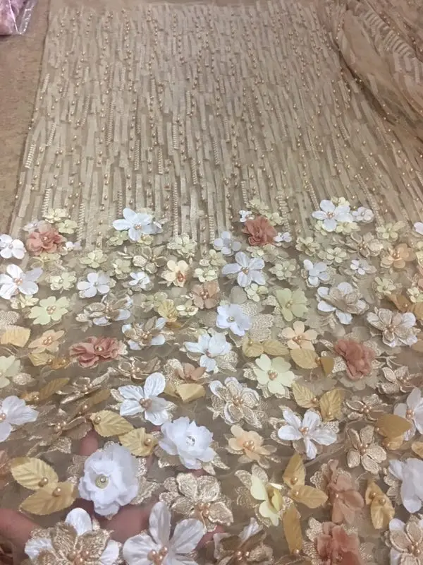 

Latest African Lace 2018 Simple Design French Tulle Lace With Beads Nigerian Embroidered French Lace Fabric For Wedding