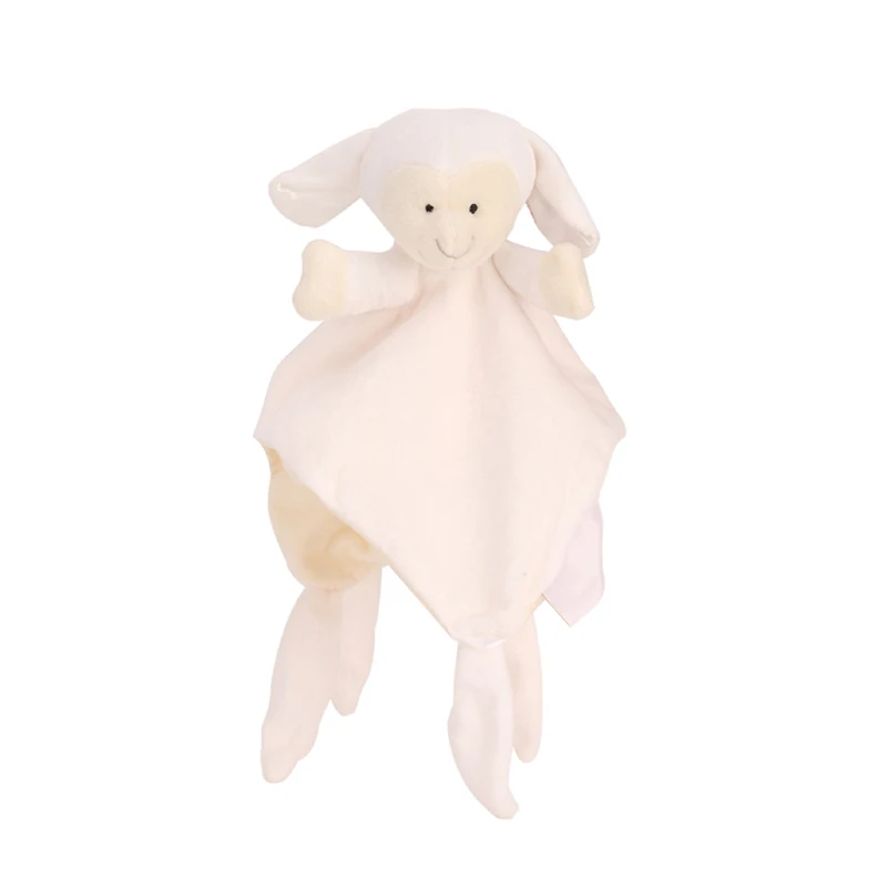 Baby Plush Toys Soft Appease Towel Soothe Reassure Sleeping Animal Blankie Towel Educational Rattles Clam plush Bebes Toys Doll - Color: yellow sheep