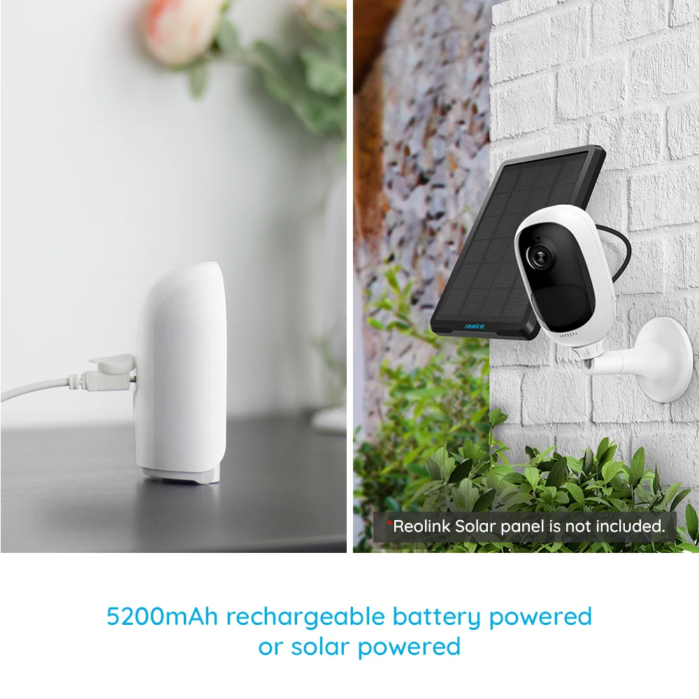 Reolink 1080P WiFi IP камера безопасности Argus 2 Аккумуляторная батарея с солнечной панелью для внутреннего и наружного видео