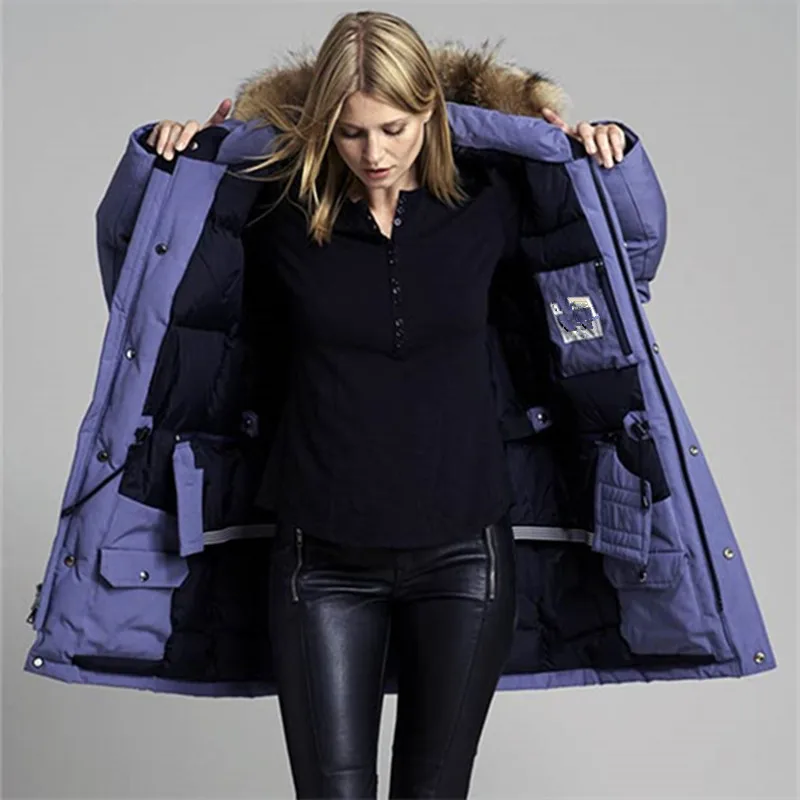 

High quality Winter Parkas for Womens 2018 Down cotton Jackets Plus size Thicken Warm Coat Fur collar Female Hooded Parkas 2008