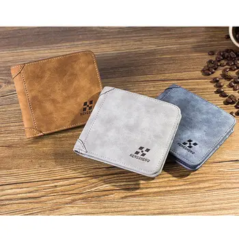 

ISKYBOB 2019 Hot Sale Cool Men PU Leather ID credit Card holder Clutch Bifold Coin Purse Wallet Pocket