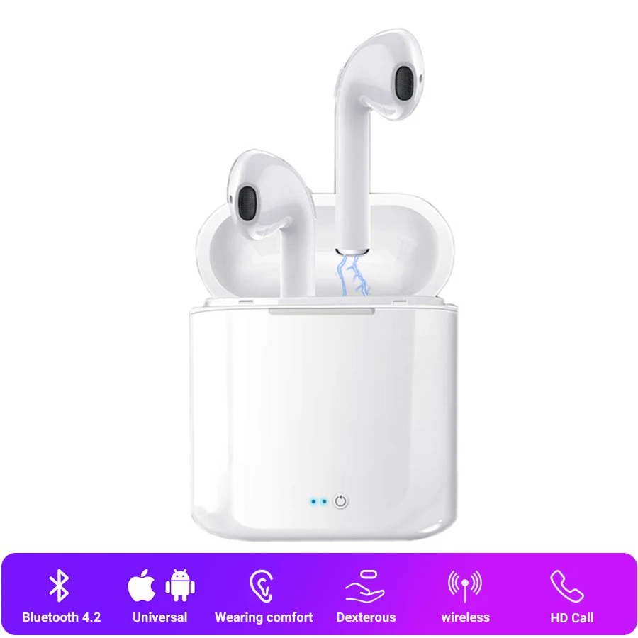 

i7s tws in-ear Bluetooth Earphone Wireless Earbuds Headset With Charging Box Mic Double earpiece for iphone 8 Samsung xiaomi