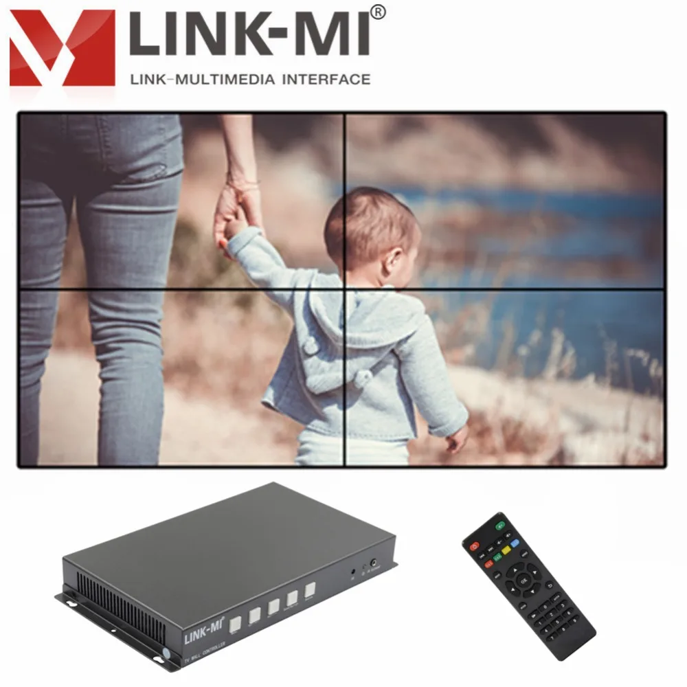 LINK-MI LM-TV04S 2x2 видео настенный контроллер HD Видео Медиа плейер USB/HDMI видео процессор 3,5 мм 4 телевизора экран шоу