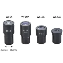 Новый микроскоп Окуляр широкоугольный WF5X WF10X WF15X WF16X WF20X Окуляр для составного микроскопа 232 мм Бесплатная доставка