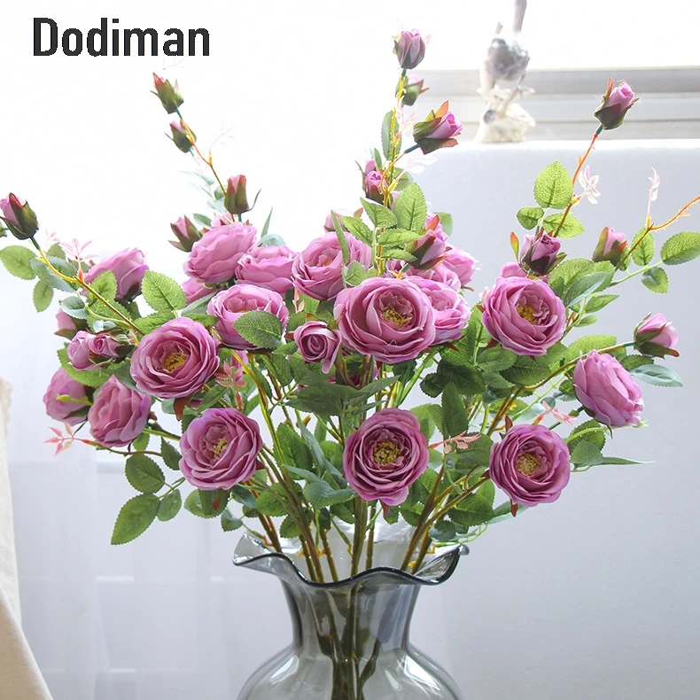 

Simulation Flower 6 head French Style Roses Home Decoration Wedding Photography Silk Flower Artificial Flowers