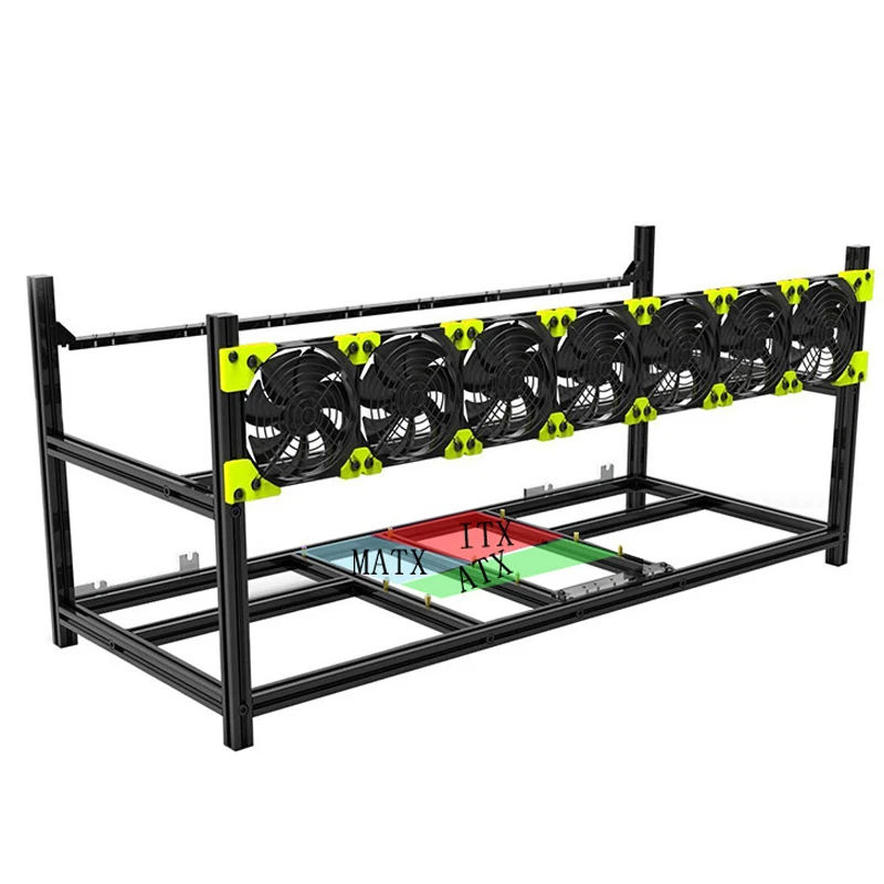 1 шт. 8 gpu-графика карточка алюминиевого сплава шахтная рама Штабелируемый Открытый Воздушный Шахтер Ферма для майнинга горного дела шахтерная рама установка