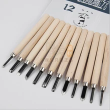 12 шт. плотник резьба набор стамесок по дереву скульптурная резьба по дереву Инструменты Нож с резьбой по дереву набор Gouge колюблющаяся блесна с лезвием ACT024