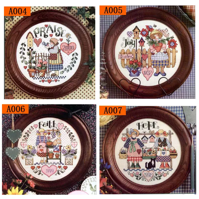 Набор для вышивки крестиком Fishxx A004 A007 Idyllic Girl And Her Friend Flower Садоводство высадка