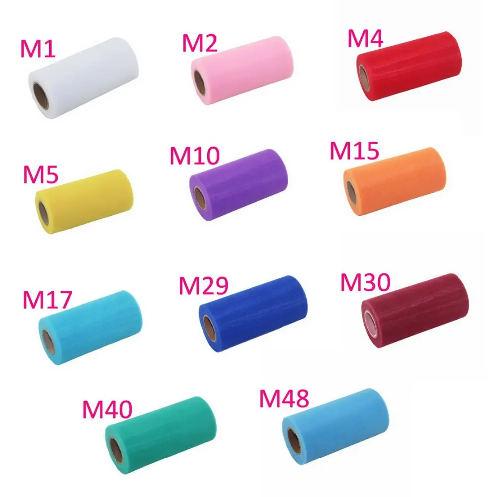

Polyester tulle roll spool 6 inches 25 yards roll tutu fabric party wedding decoration material