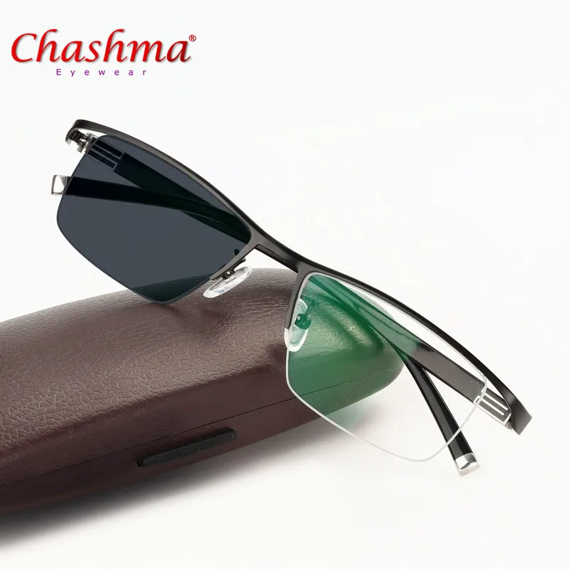

Transition Sunglasses Photochromic Reading Glasses for Men Titanium alloy Frame Men Presbyopia Eyewear with diopters glasses +1