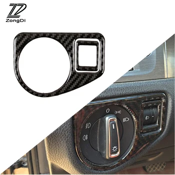 

ZD 1pcs Headlight Switch Button Carbon Fiber Car Sticker For Volkswagen VW Golf 7 GTI MK7 R GTE GTD 2013-2017 Accessories