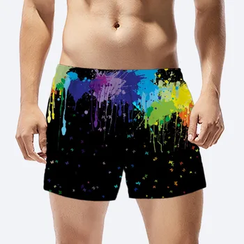 

FORUDESIGNS Colorful Painting Arts Men Casual Short 3D Brand Design Printing Breathable Summer Boardshorts Plus Size Men Wear