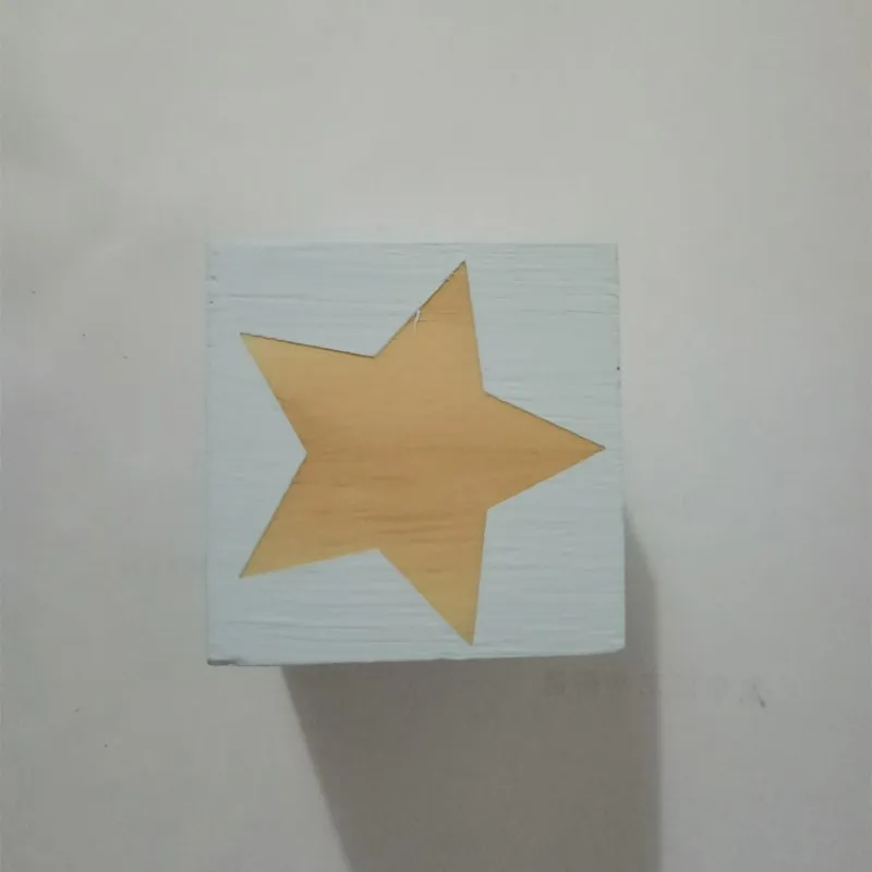 Скандинавские звезды облако сердце деревянные строительные блоки орнамент для детей игрушки Детская комната украшения реквизит для фотосессии натуральные ремесленные подарки - Цвет: Blue Star
