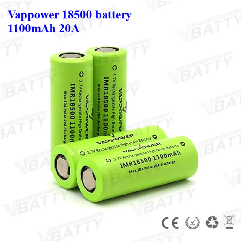 Vappower IMR 18500 1100mah 10A 7