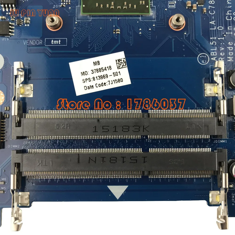 Ju pin yuan 813969-001 813969-501 ABL51 LA-C781P для hp Тетрадь 15-AF Серия материнских плат A8-7410 полностью протестирована