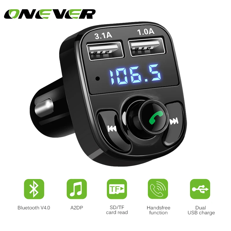 Hands-free Bluetooth Car Kit MP3 Player FM Transmitter 3 USB Port Car Charger 