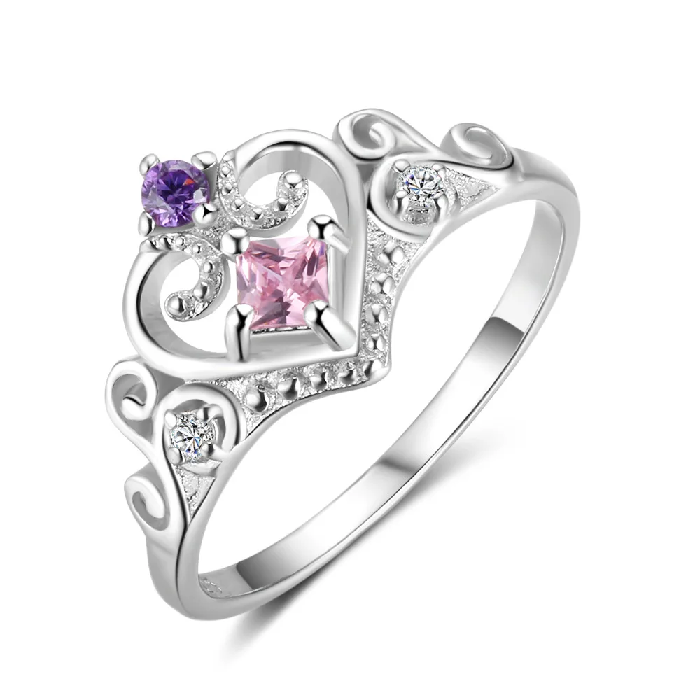 925 Sterling Silver Engagement Crown Rings Hotsale Zircon Ring for