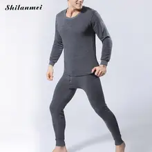 Зимние мужские кальсоны утепленные мужские комплекты термобелья Плюс Размер Теплый длинный Джон О-образным вырезом тепловой майки брюки 4xl 3xl