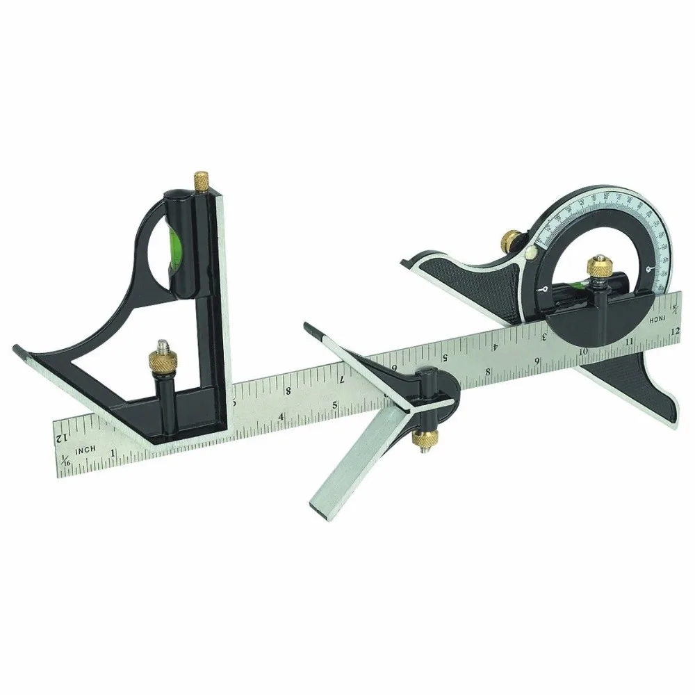 

Stainless steel multi-function Combination angle 12 inch Tri- Square Machinist Measuring Angle Ruler For woodworking