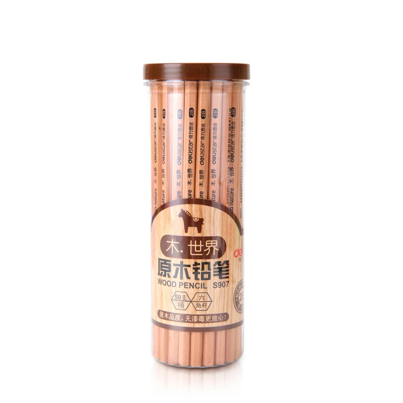 

2 Pcs/lot Deli 2B Quality Standard Wood Standard Pencils For School Supplies Children Kids