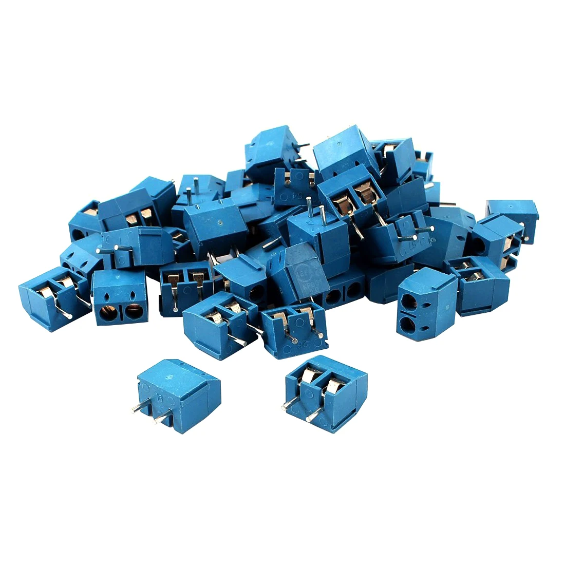 

DHDL-50pcs 5mm Spacing PCB Mount Screw Terminal Blocks Blue 300V 16A
