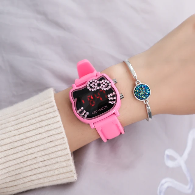 Hot Sales Cute Hello Kitty Watch Women Children Girls Crystal Ladies Dress LED W Hot Sales Cute Hello Kitty Watch Women Children Girls Crystal Ladies Dress LED W