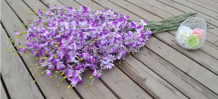 Цветы Oncidium 94 см/3" длина 10 шт./лот искусственные орхидеи белый/желтый/розовый/фиолетовый/зеленый/оранжевый для свадьбы цветок