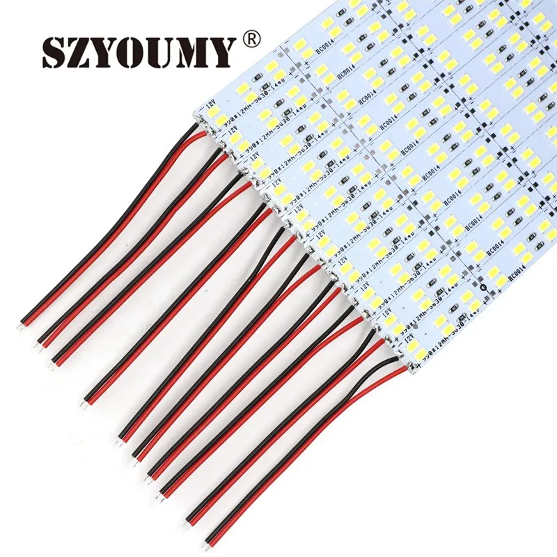 SZYOUMY двухрядный 1 м 12 в 144 светодиодный S SMD 5630 5730 светодиодный бар жесткая Светодиодная лента 100 см шкаф свет холодный белый, 200 м/лот