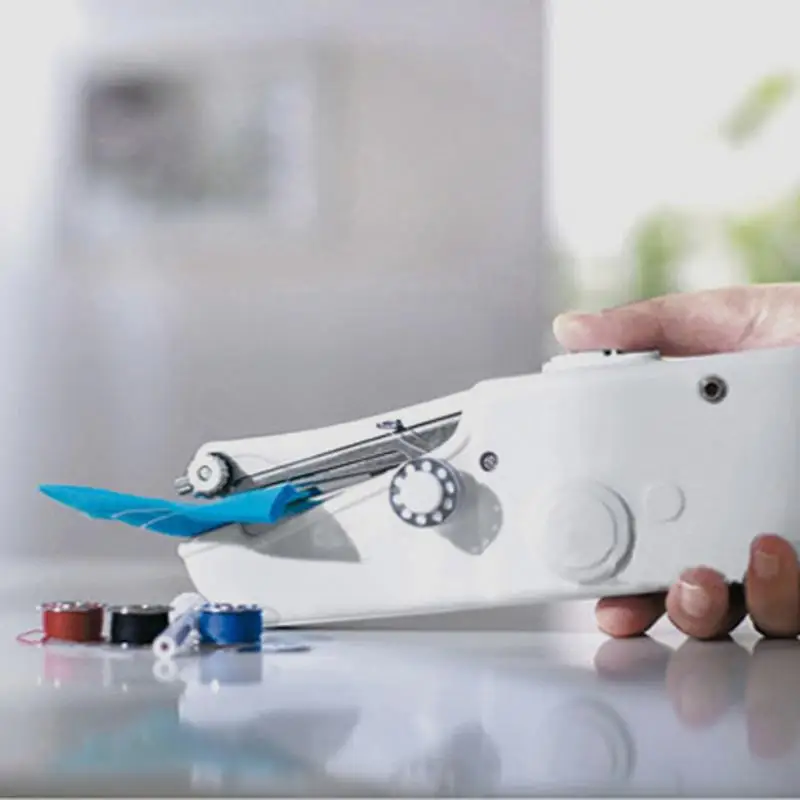 

Portable Mini Handheld Sewing Machine Household Quick Sew Needlework Cordless Clothes Fabrics Electronic Machine Stitch Set
